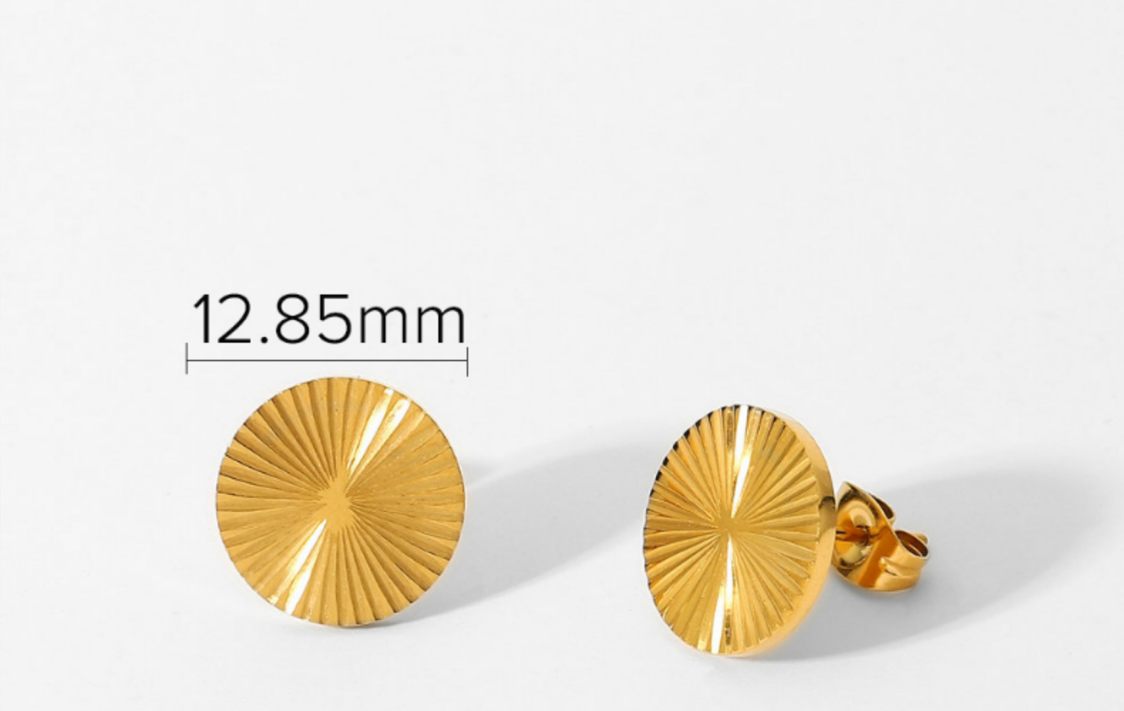 fashion goldplated stainless steel round earringspicture3