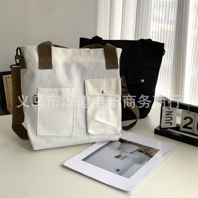 The North Face Crossbody Bag, Unisex, Korean Style, Versatile, Artistic, Simple, Trendy, Student Shoulder Tote Canvas Bag
