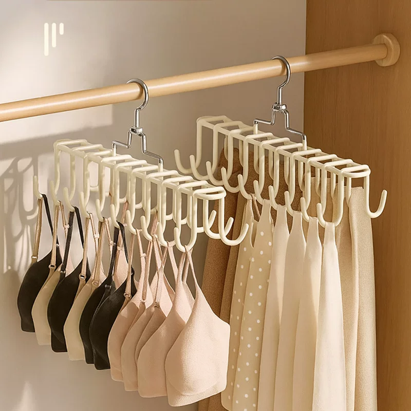 Multi-Hook Universal Clothes Hanger, Space-Saving Non-Slip Rack for Underwear & Vests