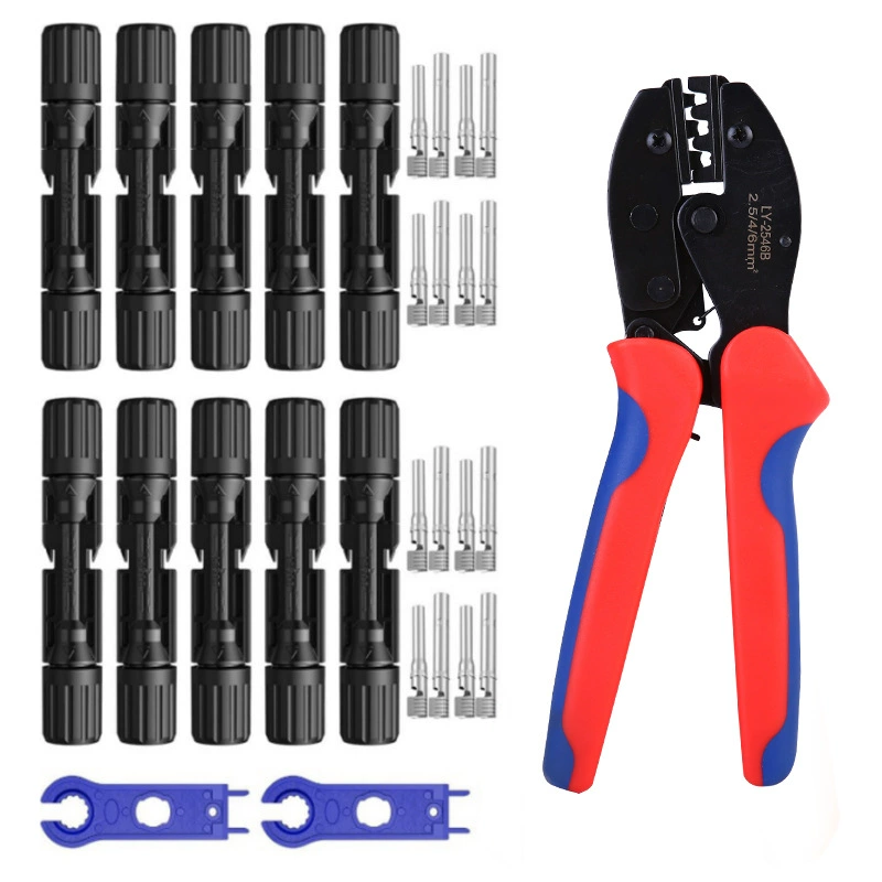 MC4 PV специальный зажим для проводов Солнечный разъем холодного прессования клеммы зажим для кабеля гаечный ключ набор инструментов