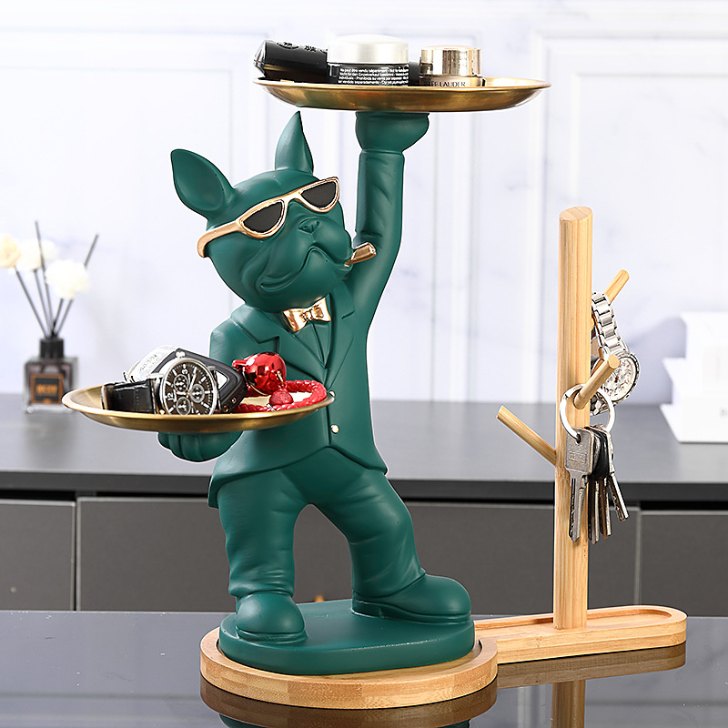 Organizador de Mesa Bulldog de Resina Hecho a Mano para Entrada y Mueble de TV image 5