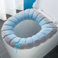 Dual-color toilet seat cover for home use, winter-thick toilet seat cushion, washable toilet seat pad