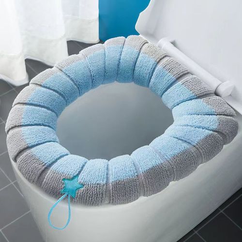 Dual-color toilet seat cover for home use, winter-thick toilet seat cushion, washable toilet seat pad