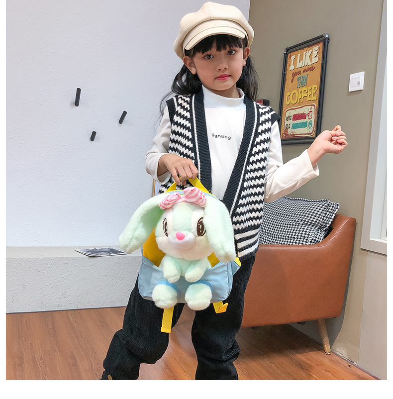 New children's backpacks, cute rabbit dolls, student kindergarten schoolbags, creative baby plush backpacks, printed undefined