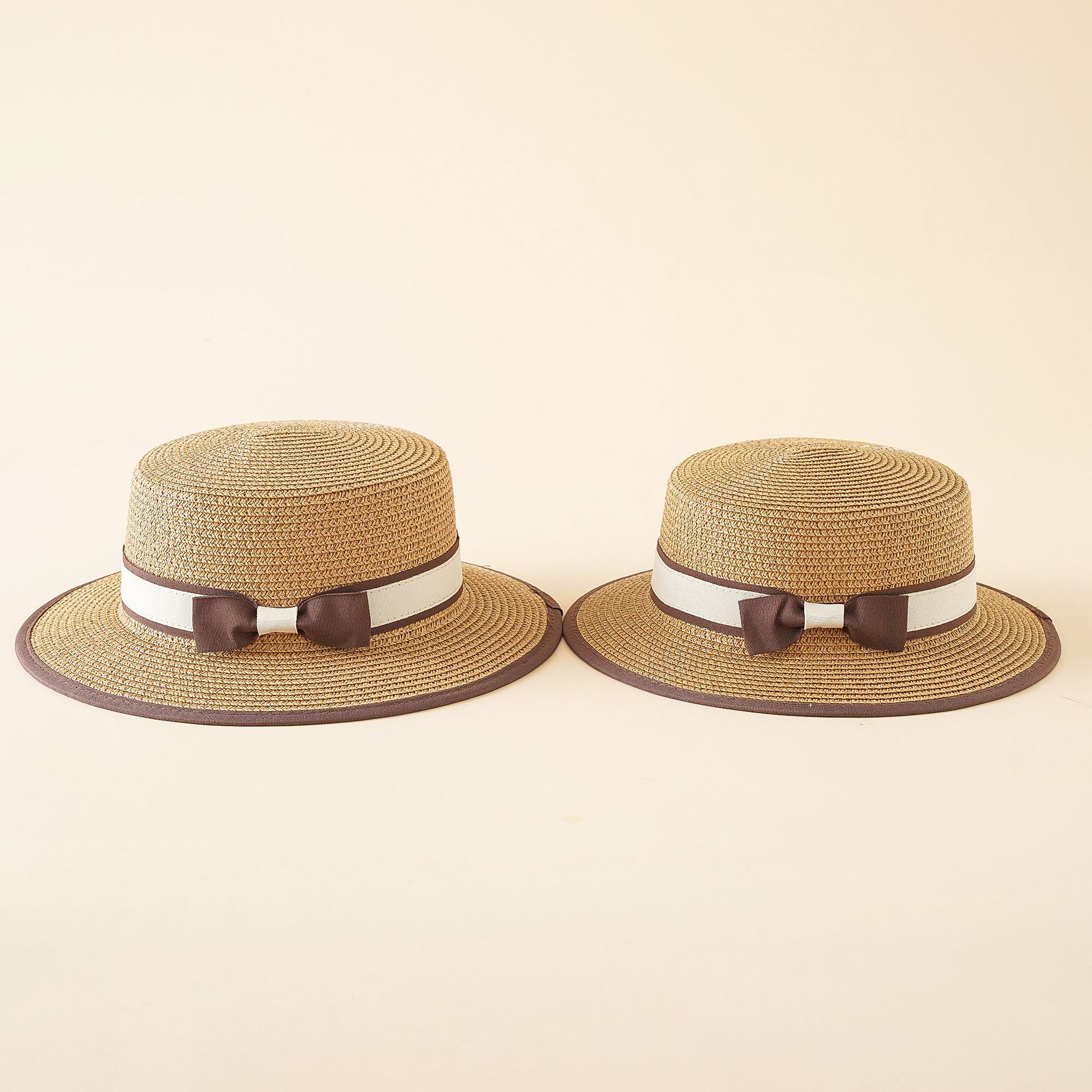 Sombrero de paja para padres e hijos sombrero de protección solar de viaje de verano sombrero de protección solar para hombres y mujeres sombrero de copa casual transpirable para niños moda