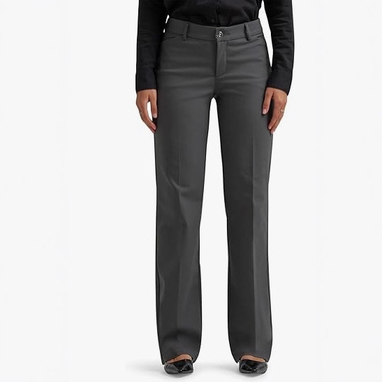 467 Women's Mid-Waist Slightly Elastic Black Flared Pants Wide-Leg Straight Autumn and Winter Professional Work Trousers