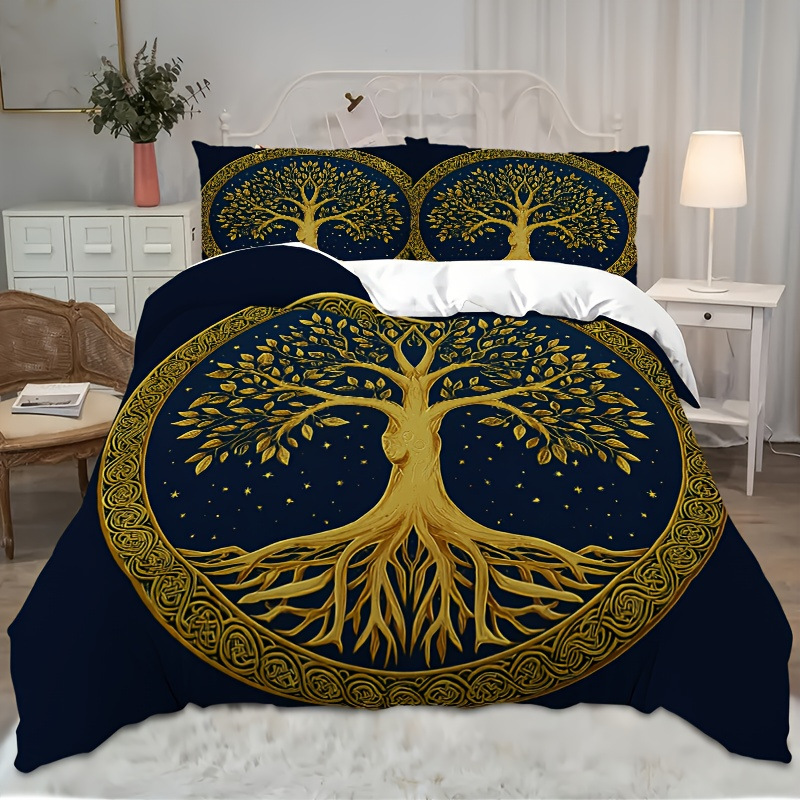 TEMU / JIT Fantasía Celtic Nudo Life Tree Moist Print Digital Kit de colcha de tela para el hogar