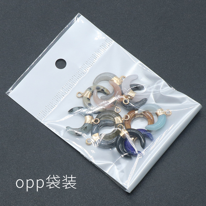 粉晶ミニ三日月ペンダント金牛角C形月ペンダントdiyネックレスイヤリングアクセサリー材料|undefined