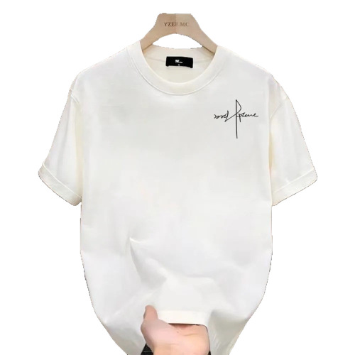 230g pure cotton summer casual versatile best-selling American streetwear personalized signature loose-fitting T-shirt printed top