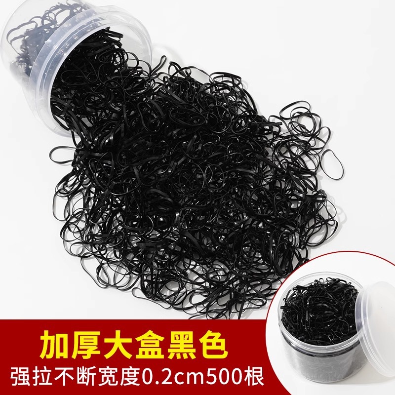 Banda de goma de las mujeres lazo del pelo engrosada banda de pelo desechable de alta elástico negro anillo de goma pequeña cuerda de pelo temperamento adulto