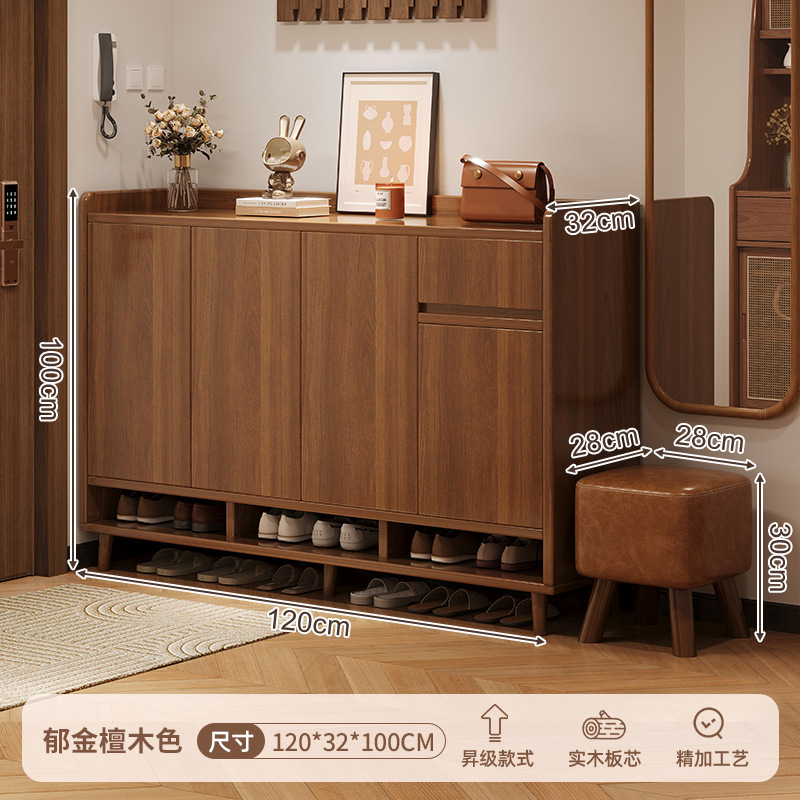 Mueble zapatero de madera maciza, nuevo modelo 2024, armario de almacenamiento para la entrada del hogar, estante de almacenamiento interior integrado para montar en la pared. image 16
