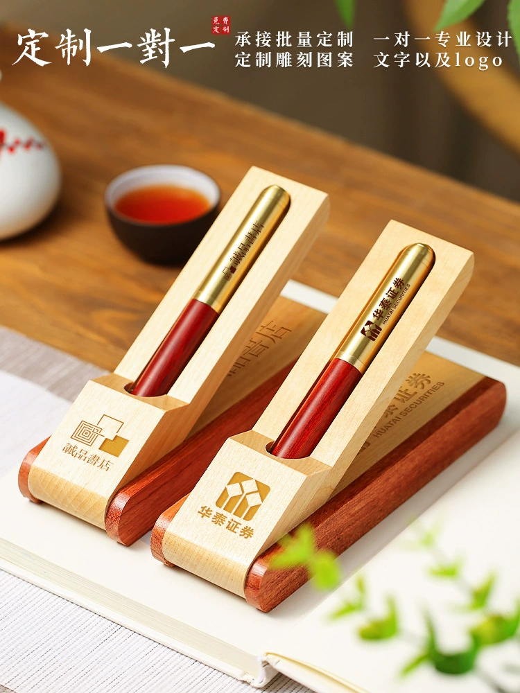 Wooden black rollerball pen, commemorative wooden box