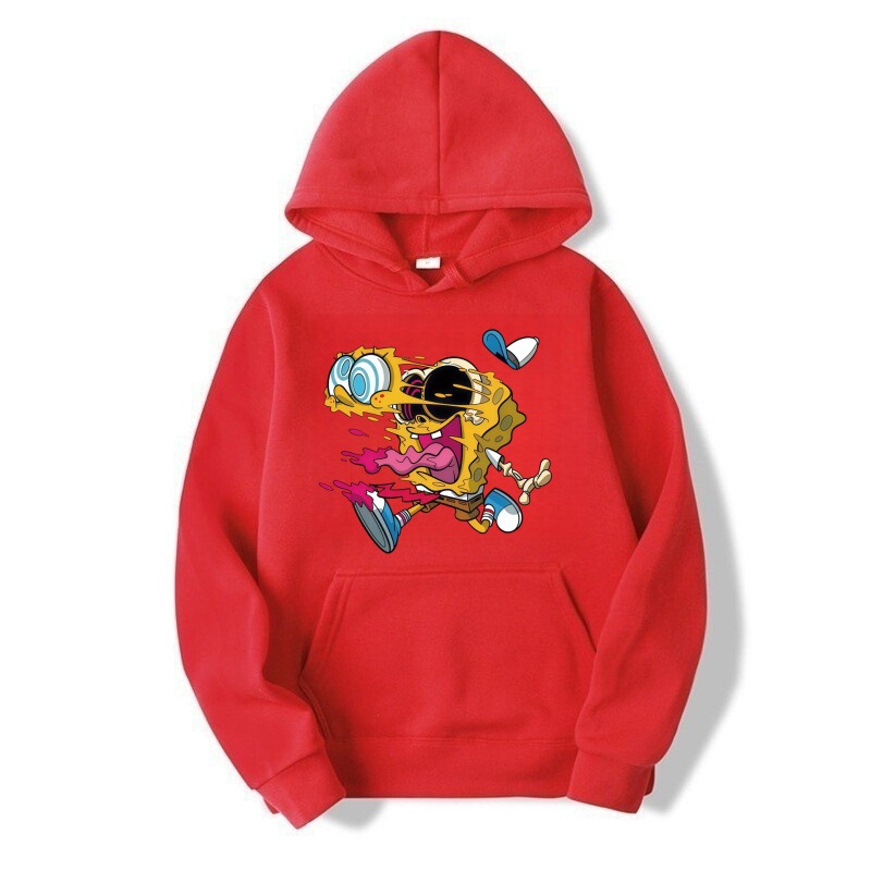 Trendy Spongebob Cartoon Hoodie with Exaggerated Expression Print, Unisex Children's Versatile Spring and Autumn Stylish Sweatshirt Trendy Spongebob Cartoon Hoodie with Exaggerated Expression Print, Unisex Children's Versatile Spring and Autumn Stylish Sweatshirt