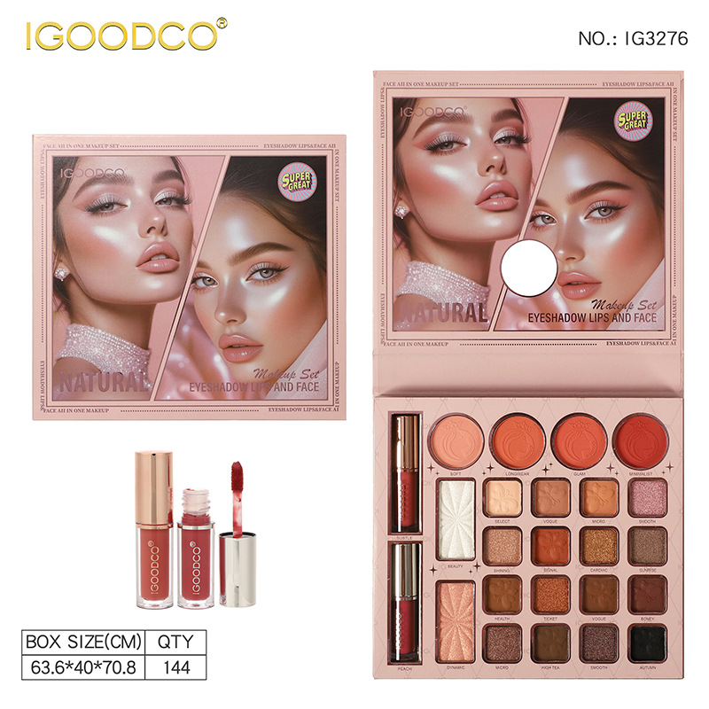 IGOODCO nueva portada de belleza transfronteriza perlada opaca sombra de ojos brillante blush lipstick multifuncional bandeja de maquillaje image 6