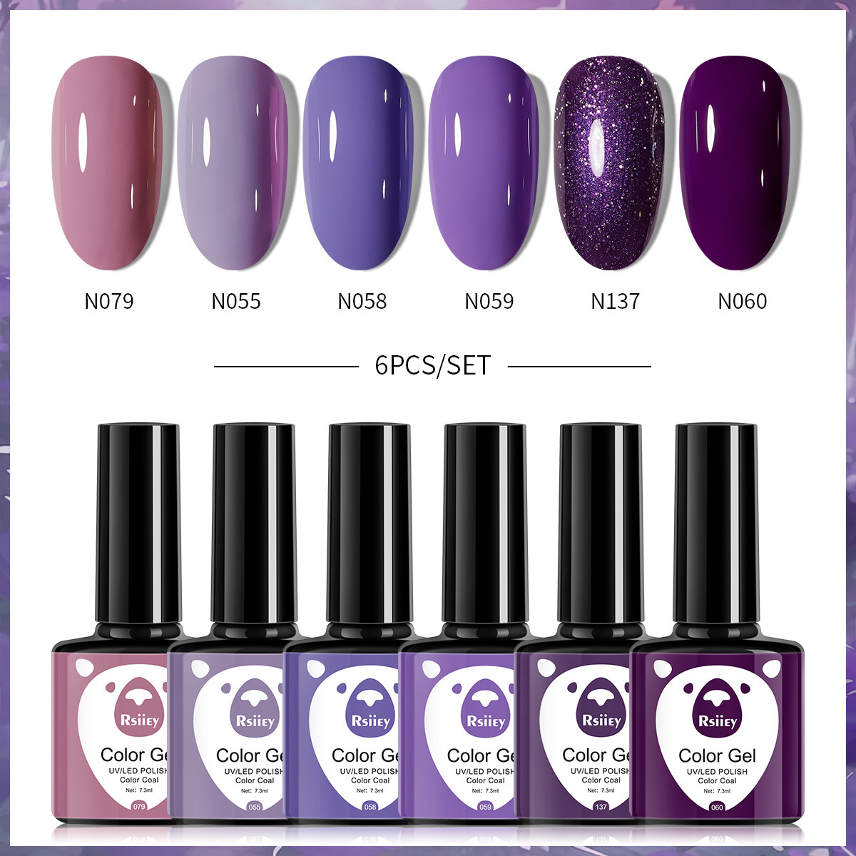 6-color nail polish glue suit popular color painted glossy cat eye UV phototherapy glue for nail salon