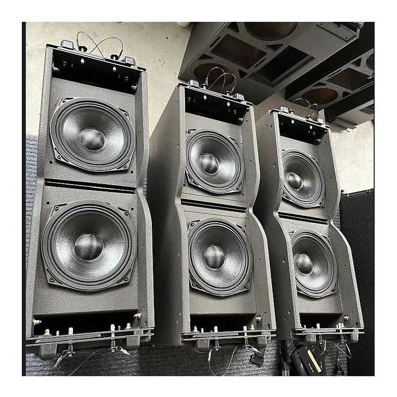 Venta directa de fábrica, altavoces de arreglo lineal duales de 8 pulgadas, audio para escenarios, actuaciones al aire libre, bares, salas de conferencias, estéreo de alta calidad