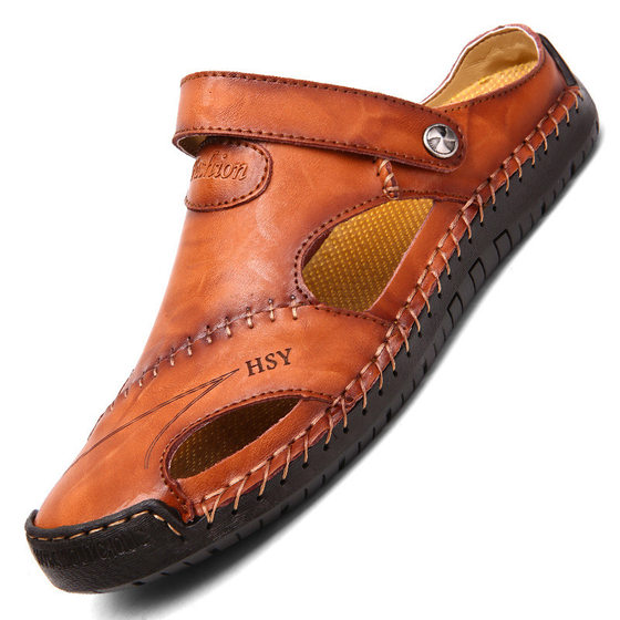 Cross-border New Men's Summer Men's Shoes Casual Cave Shoes Baotou Sandals Fashion Beach plus size Slippers Men's Shoes