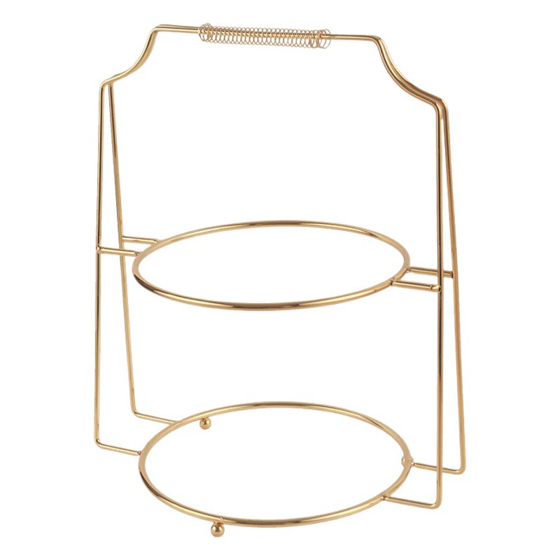 Креативная керамическая двухслойная железная стойка для поддонов в европейском стиле, железная стойка для торта, новая стойка для послеобеденного чая и Западной диеты