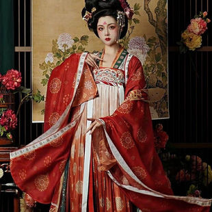 Empress Wu Zetian Costume Tang Dynasty Yang Guifei Summer Lightweight chubby girl Breasted Large Sleeves