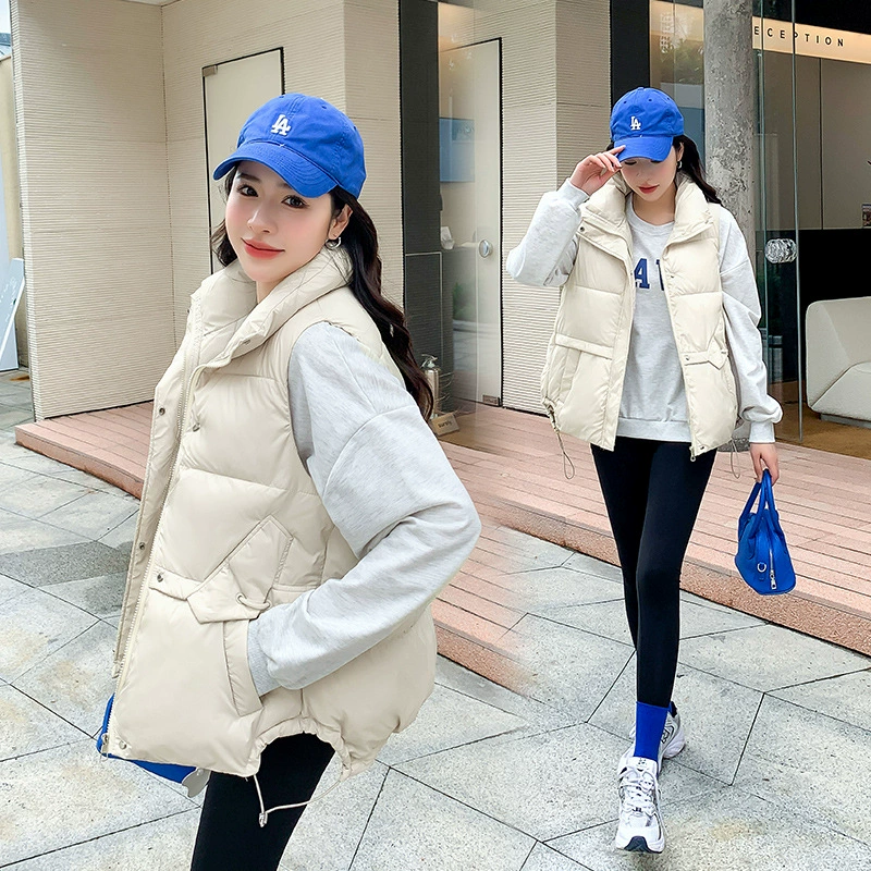 23 Новый пуховик из хлопка, женский модный Свободный Тонкий жилет в Корейском стиле, теплая короткая куртка европейского производства