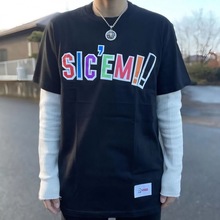 过验Supreme 21FW WTAPS Sic'em! Tee 彩色字母宽松短袖T恤潮男