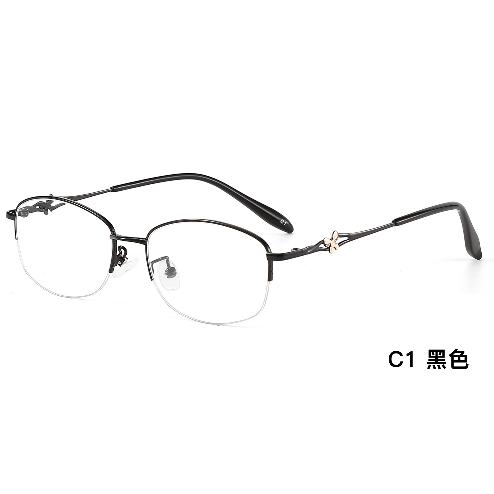 Ultra-luz elegante dama de dos colores de las mujeres de medio marco gafas de marco para la miopía gafas de presbicia Danyang gafas al por mayor