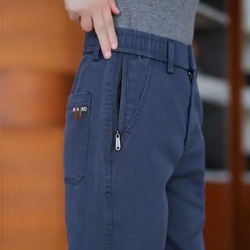 Men's universal thin wear-resistant trousers with zipper