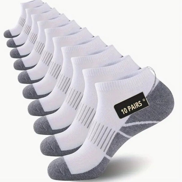 Amazon Cross-Border Men's Basketball Towel-Soled Sports Ankle Socks, Black, White, Gray, Large Size, Mesh, Non-Slip Boat Socks
