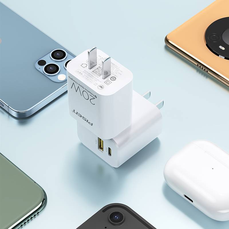 Pinsheng New 20W Head USB+TypeC Port PD Fast Travel Charging Medium sized Mobile Phone Charger Batch_voghion.com