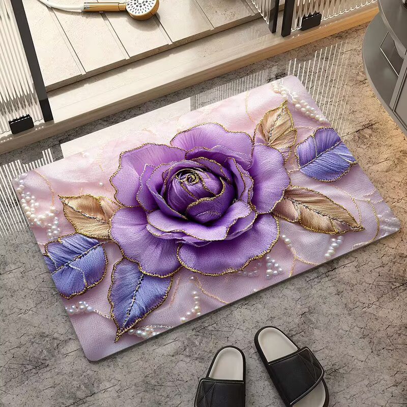 Diatomaceous Earth Bath Rug Anti-slip Absorbent Quick Dry Mat_voghion.com