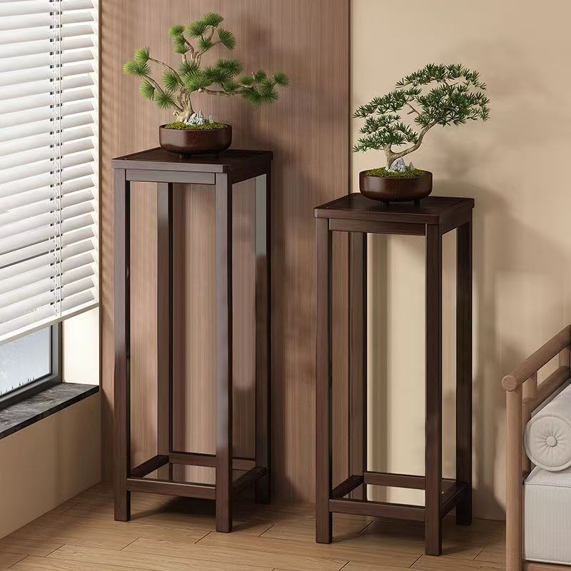 New Chinese-Style Flower Stand for Home Use, Floor-Standing Plant Pot Rack, Zen-Inspired Tea Room Decoration, Entryway Bonsai Stand