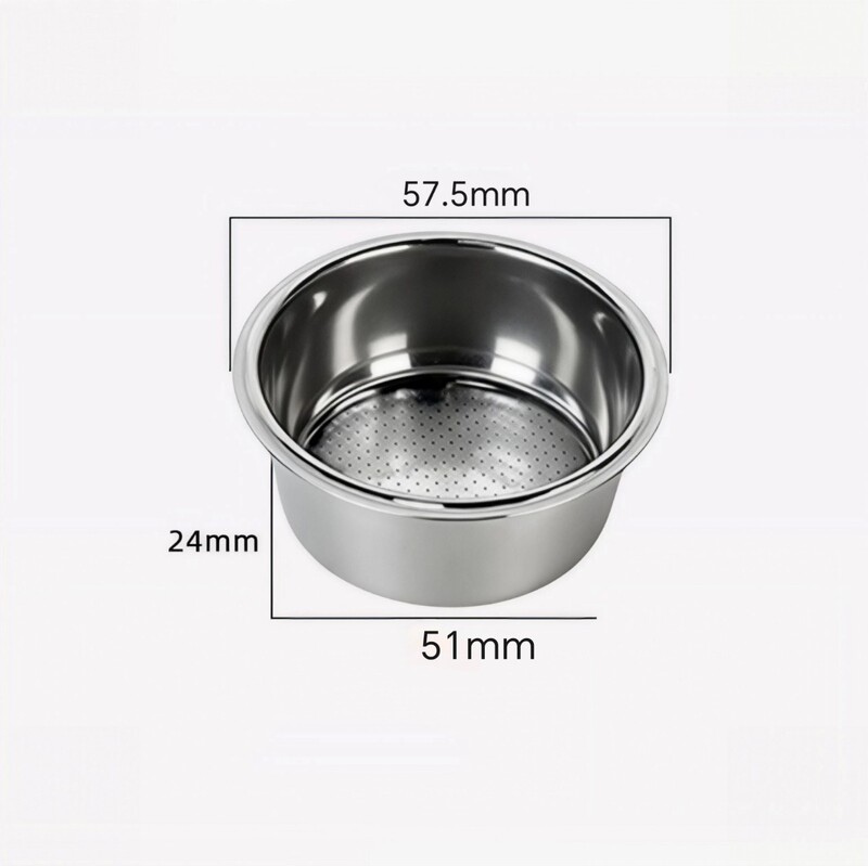 304 Stainless Steel Portable Coffee Machine Universal Powder Bowl Single/Double Serving Bottomless Powder Bowl 51/58mm Pressurized/Non-Pressurized
