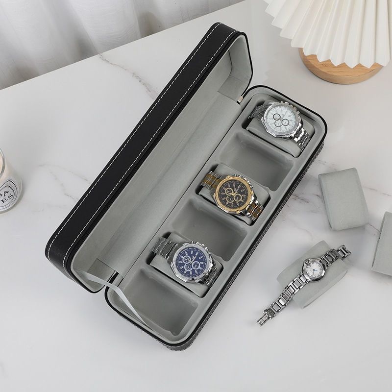 時計ボックス大容量ハイエンド pu レザードロップシッピングジッパー時計収納ボックスハイエンドマルチポジション卸売|undefined