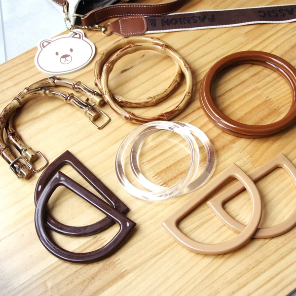 Tulip Bag Bucket Bag Resin D-Shaped Satchel Transparent Ring DIY Woven Fan-Shaped Flower Round Imitation Bamboo Handbell