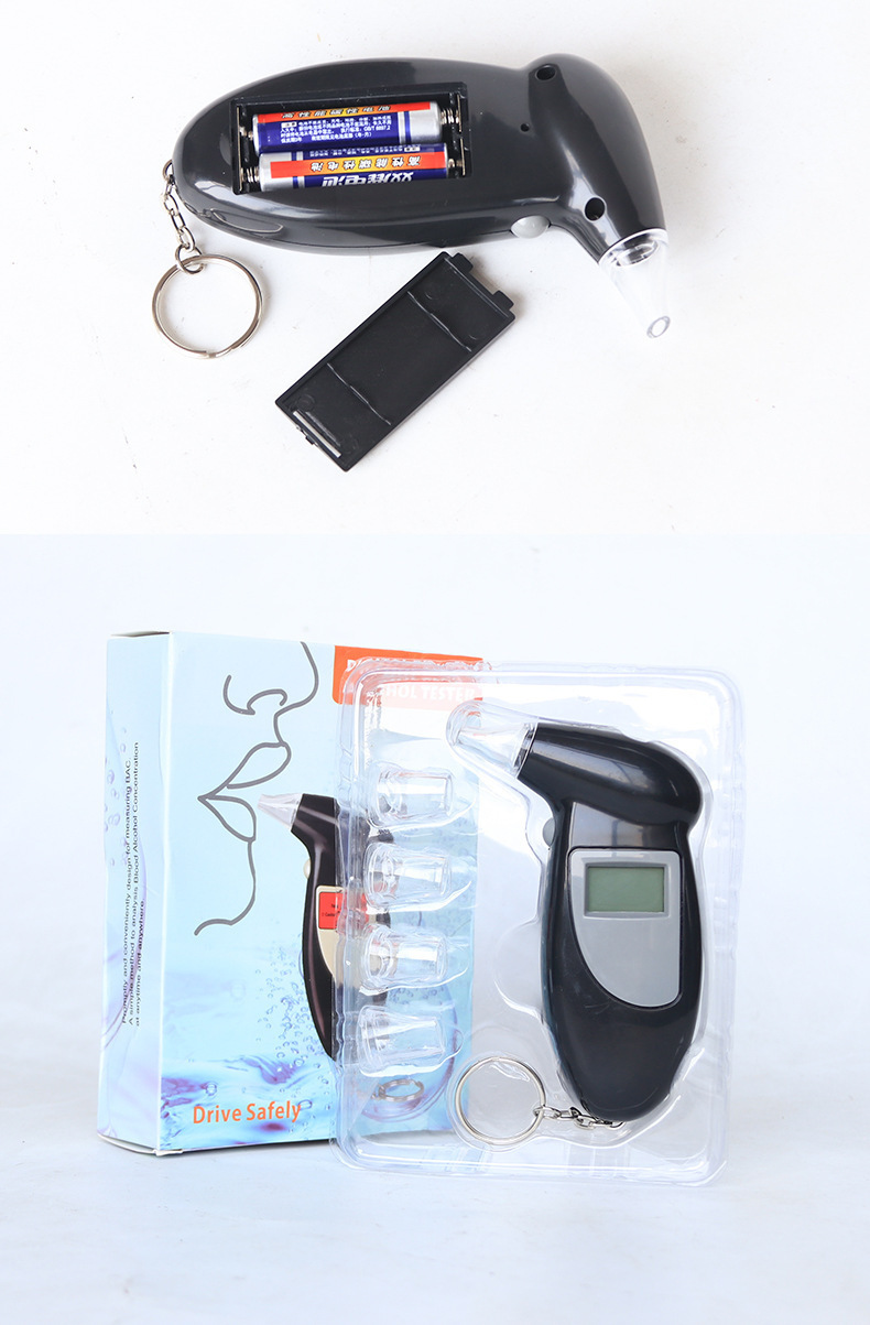Alcohol Tester, Portable Digital Display Measuring Device, Breathalyzer, Dual-Use for Car and Home