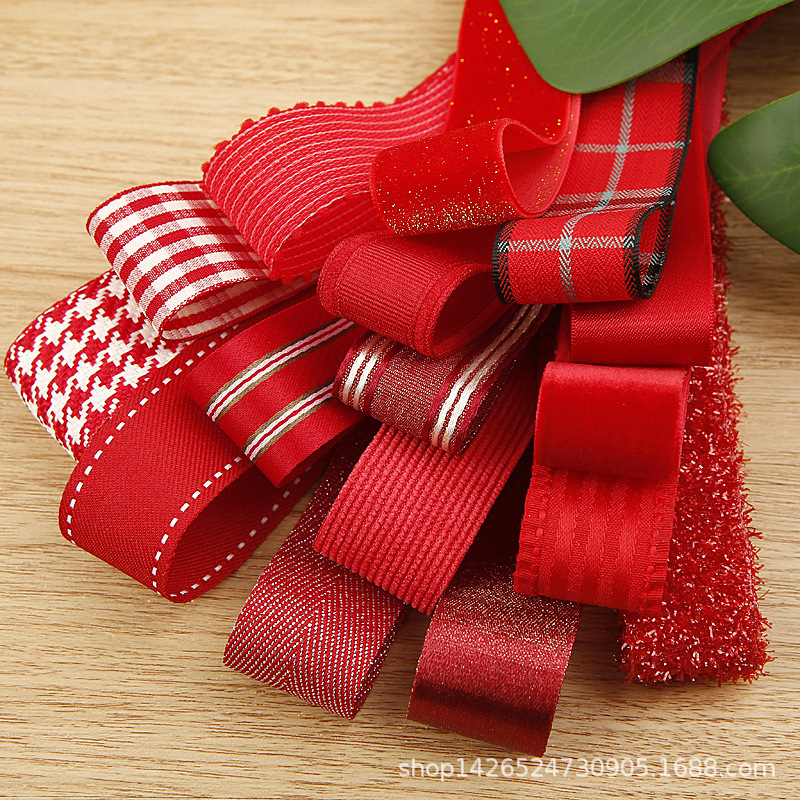 Children's bow holiday decoration ribbon red satin ribbon ribbon wedding gift box bouquet cake red ribbon