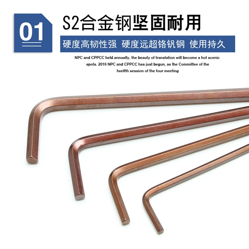 Hexagonal wrench, long set, ball head, scale 1:4