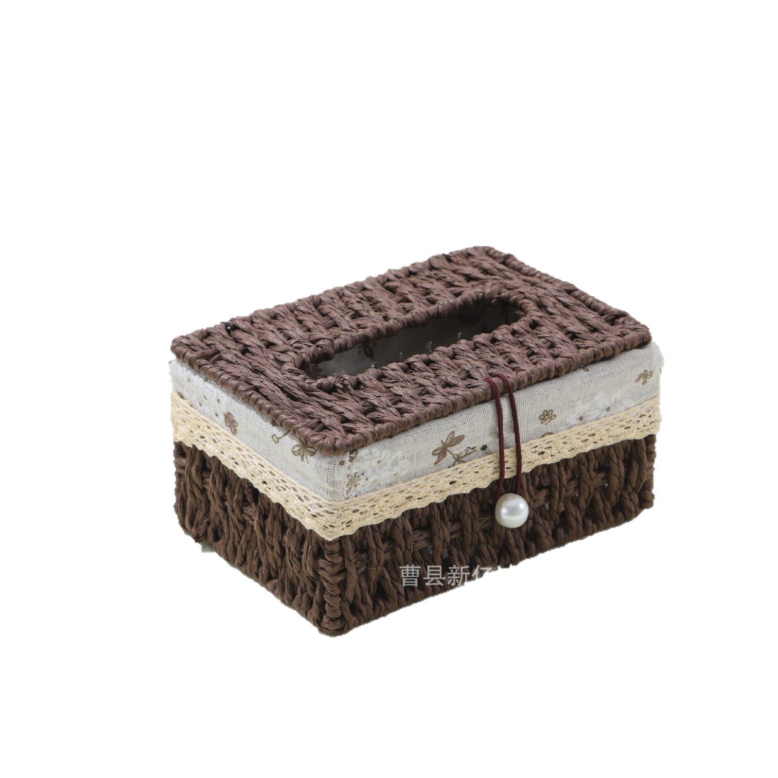 Caja de toallas tejida a mano inswind nuevo estilo caja de dibujo de papel rojo en línea sala de estar caja de papel de alto grado viento pastoral