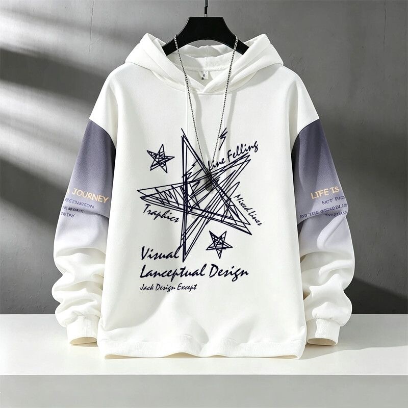New spring and autumn collection: men's loose-fitting hooded sweatshirts, versatile thin-style hooded tops for teenagers, Korean-style trendy men's wear New spring and autumn collection: men's loose-fitting hooded sweatshirts, versatile thin-style hooded tops for teenagers, Korean-style trendy men's wear