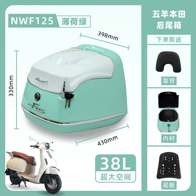 Retro Trunk, Scooter Cargo Box, Motorcycle trunk - mint-green