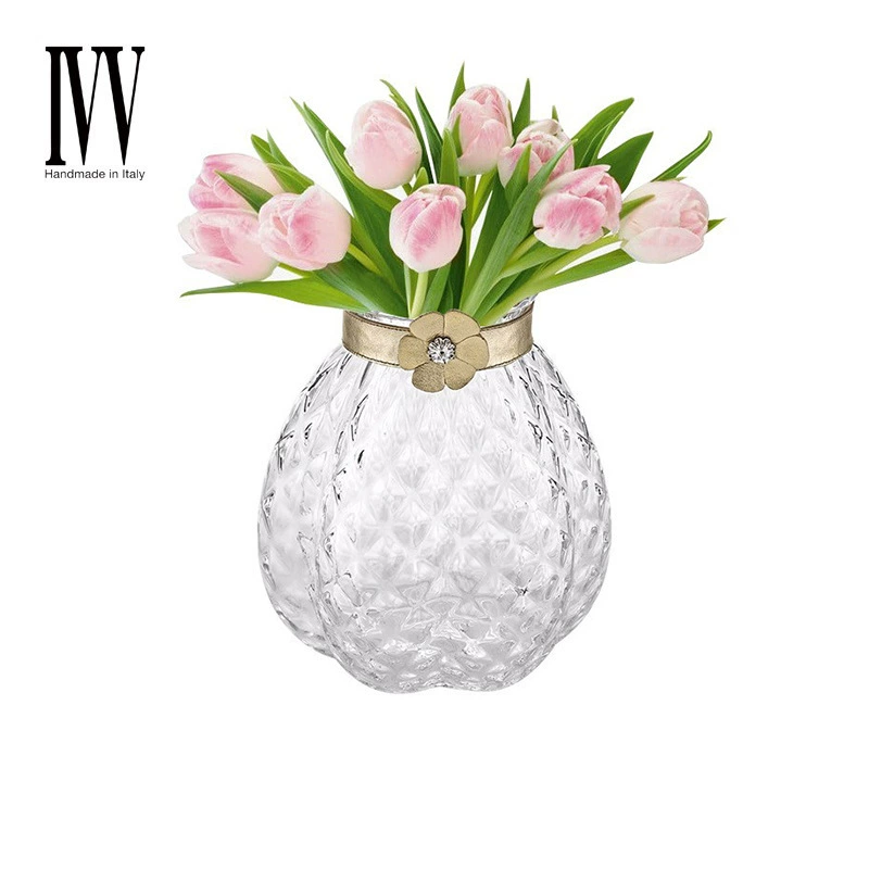 Италия IVV импортная ручной стеклянная ваза прозрачная хрустальная ваза для гостиной крыльцо украшения CHERI