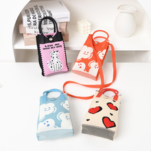 包包女韩版百搭小众设计甜美卡通针织迷你手机包单肩手提包手拎包