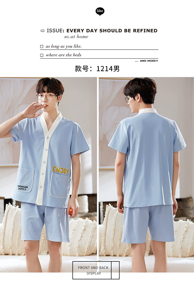 silk pajama set SLPBELY Lover Pajamas Set Homesuit Summer Short Sleeve Cute Couple Nightwear Pyjamas With Shorts Men Women Loungewear Sleepwear cotton pjs