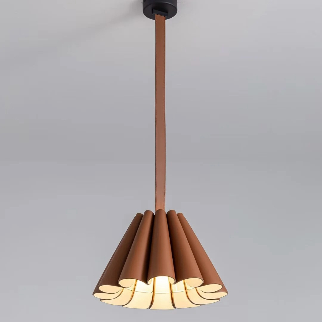 Meilade color cuero rollo flor lámpara de restaurante medieval hotel de ventas lámpara de diseño de arte lámpara de dormitorio