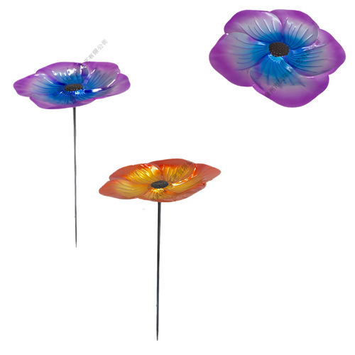 Metal flowers, bird bath, sheep hook, bird feeder, outdoor garden courtyard bird watering device