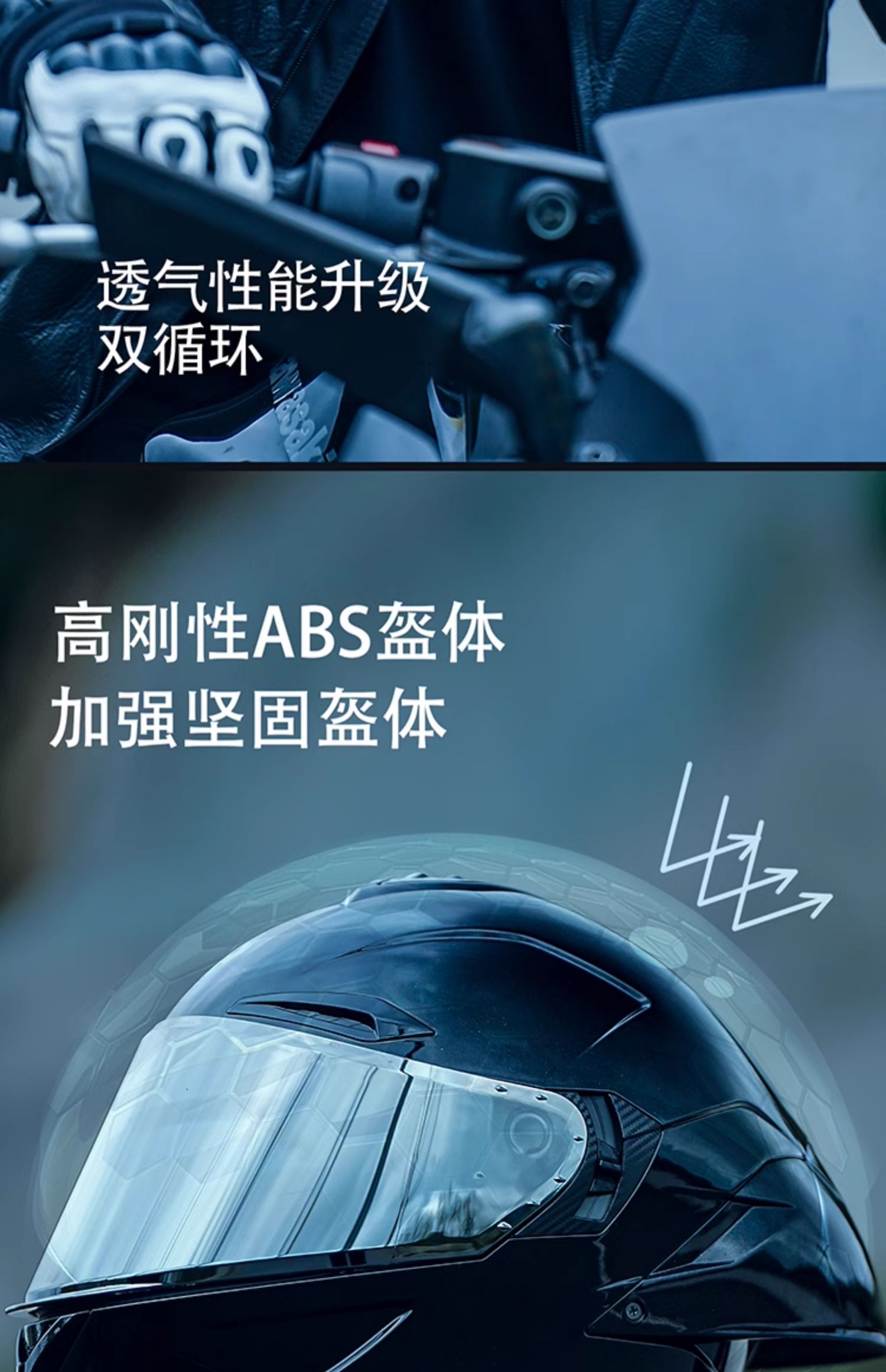 Motorcycle Helmet Men's Bluetooth Double Lens Full Helmet