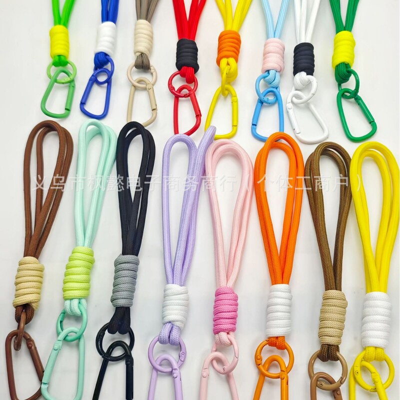 New Style Contrasting Color Mobile Phone Lanyard, Short Woven Rope, Anti-Lost Wrist Strap, Bag Decoration Lanyard Wholesale