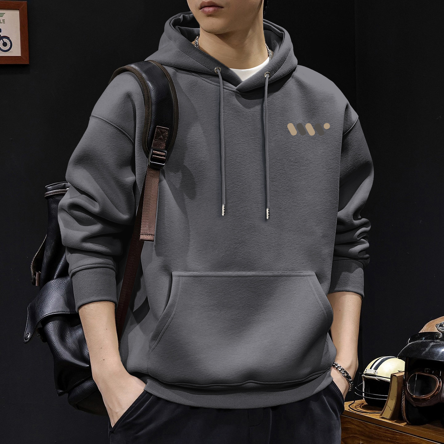 América vintage chaqueta de hombre primavera y otoño nueva marca de moda chaqueta con capuz suelta ropa casual para los hombres