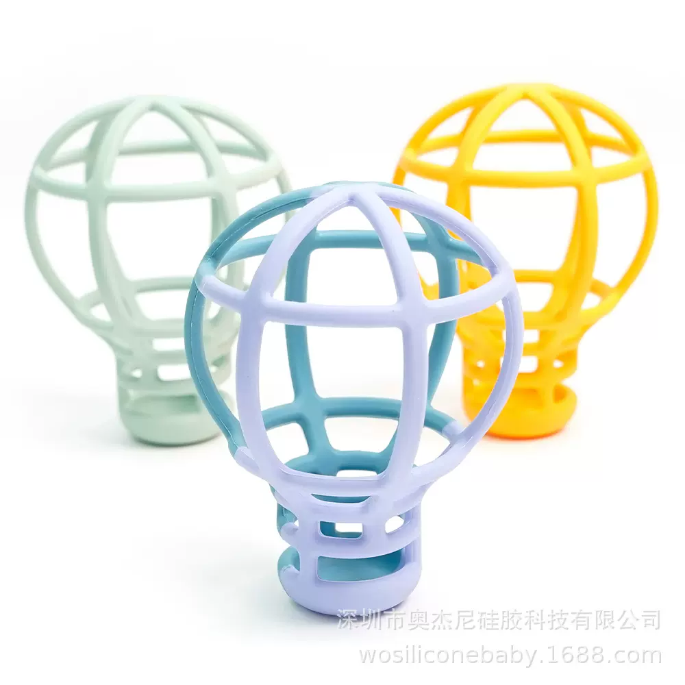 现货厂家直销食品级婴儿牙胶儿童防吃手耐啃咬卡通镂空硅胶牙胶