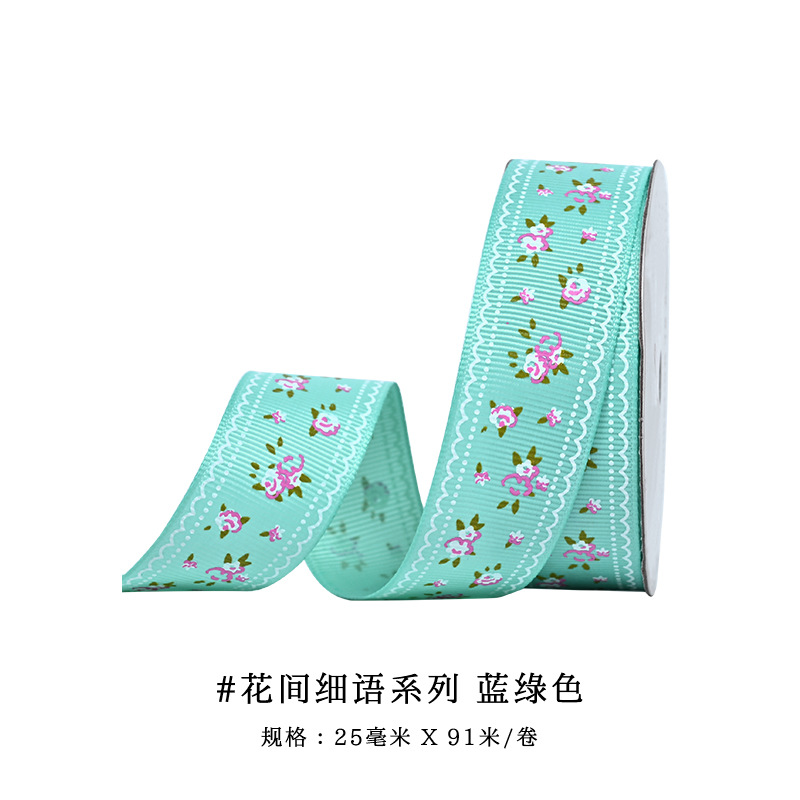 Cinta acanalada al por mayor de Yao Ming con estampado, accesorios para el cabello, decoraciones para lazos, materiales DIY, cinta floral hecha a mano